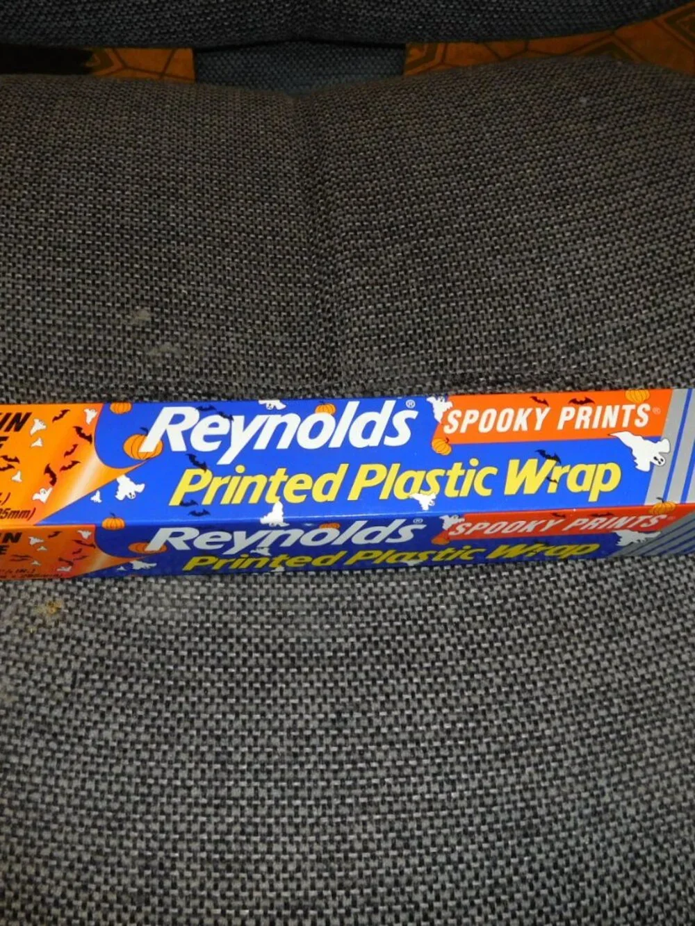 Reynolds Vintage Printed Plastic Wrap Spooky Prints Pumpkin Orange Halloween